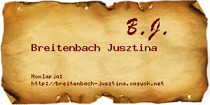 Breitenbach Jusztina névjegykártya